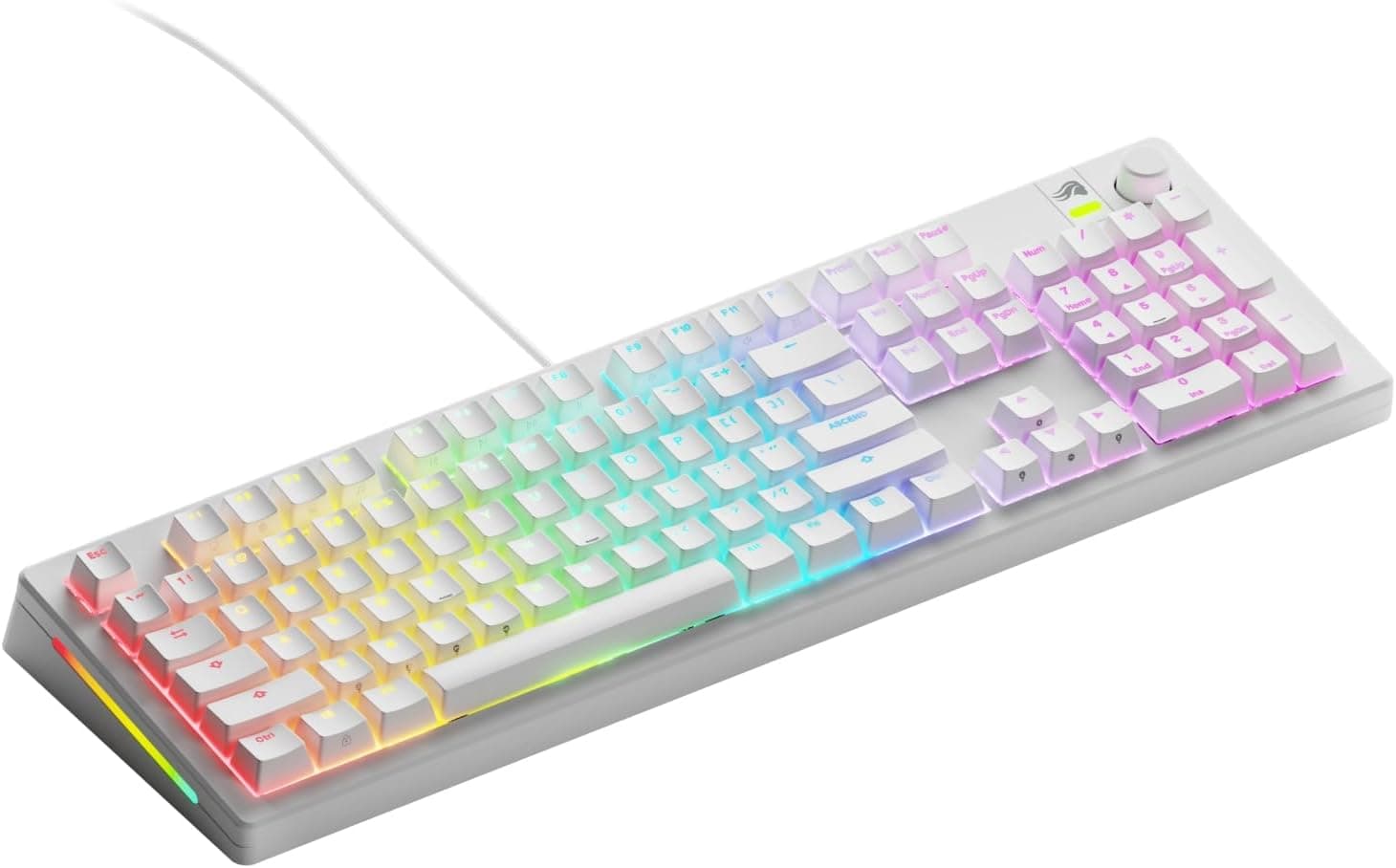 Amazon Renewed GLO-KB-GMMK3-100-PB-FOX-W-WHT-US 462.28 mm, Full-size Linear