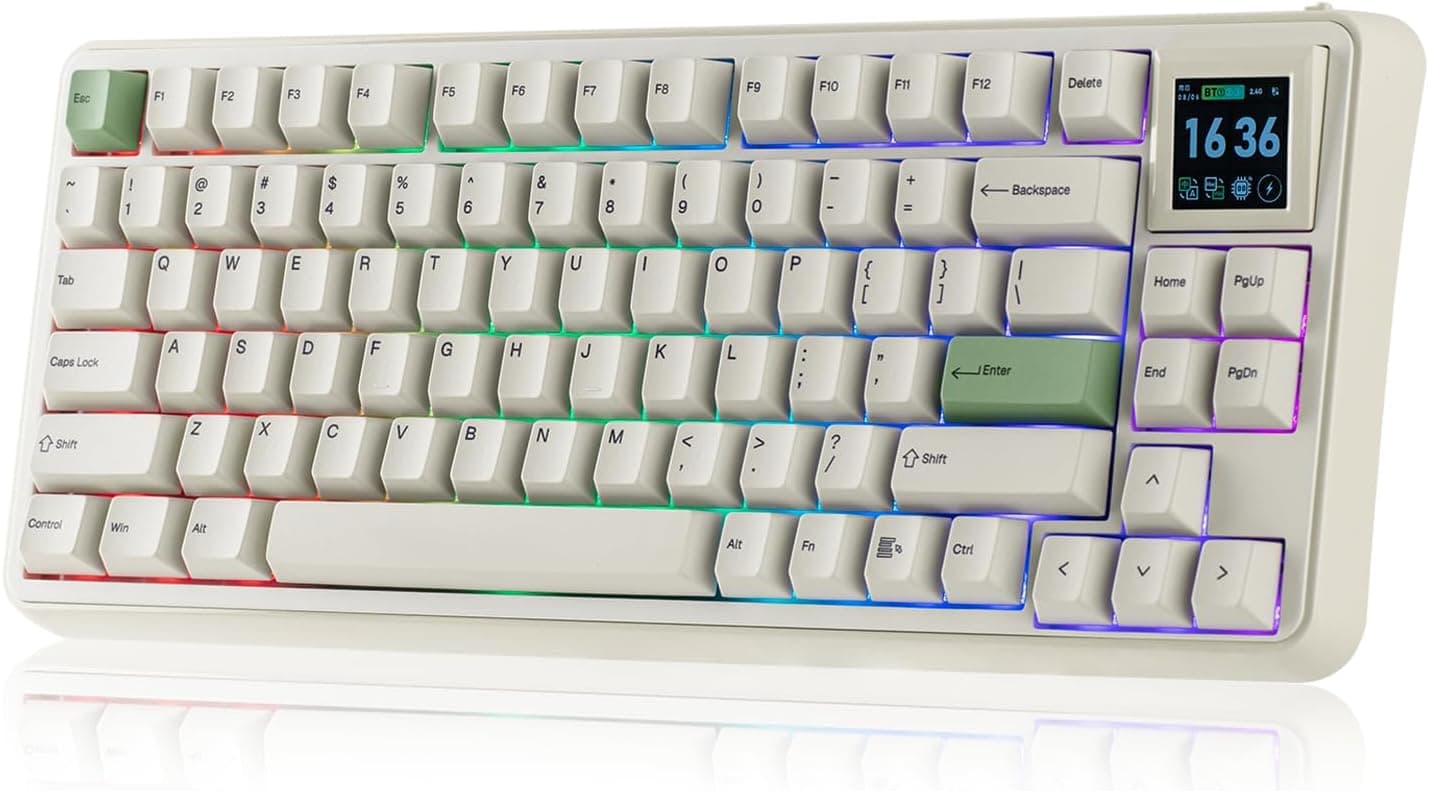 EPOMAKER RT75, Retro White / Creamy Jade Linear