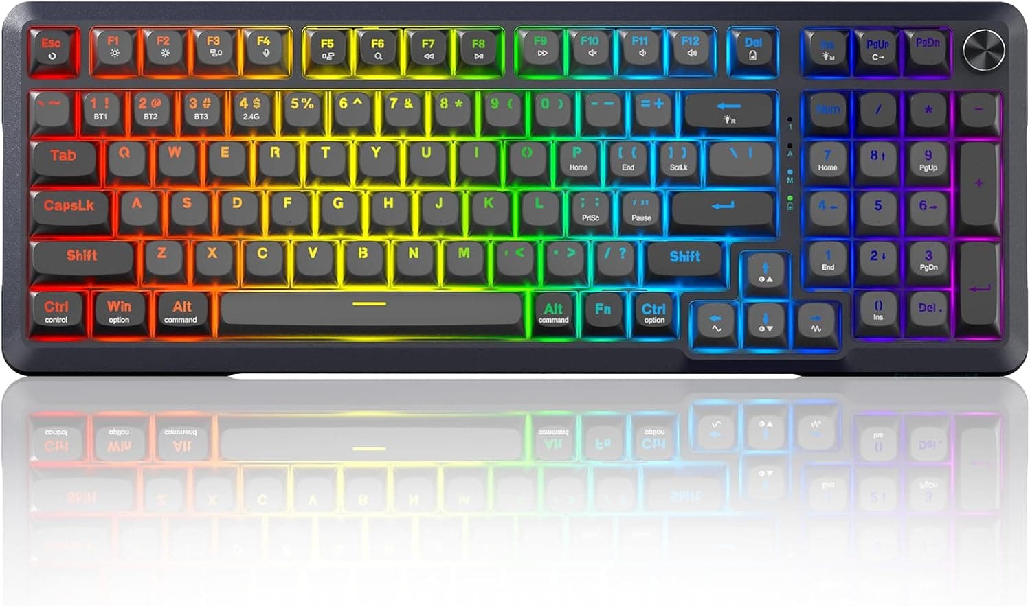 Redragon K688GB-RGB-PRO, Grayish-black /98keys /pre-lubed linear /tri-mode /8000mAh